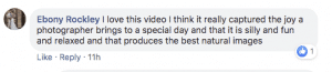 Positive testimonial from Ebony about our wedding photography and videographyservices
