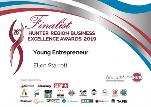 Hunter Regional Business excellence awards for Ellen Starrett, young entrepreneur