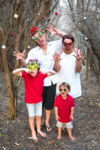 Fun family being silly at Catherine Hill Bay for there Christmas Photos