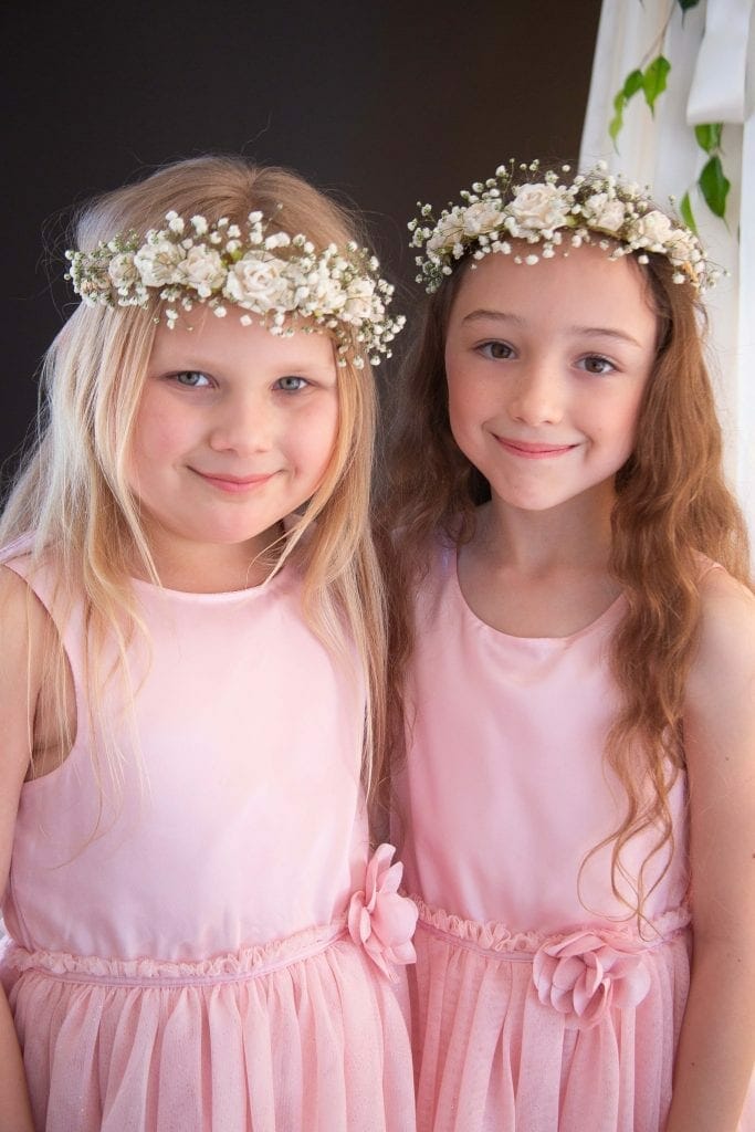 cute bridesmaids with flower crowns at noahs on the beach, Newcastle wedding venue